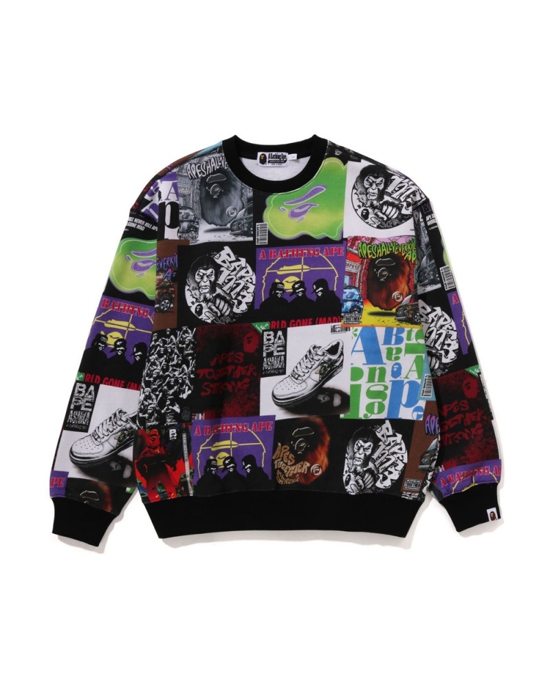 Sweatshirt Bape Album Monogram Crewneck Multicolore Homme | USY-02914822